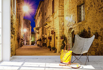 Fototapeta Úzka ulička Pienza Taliansko 1558